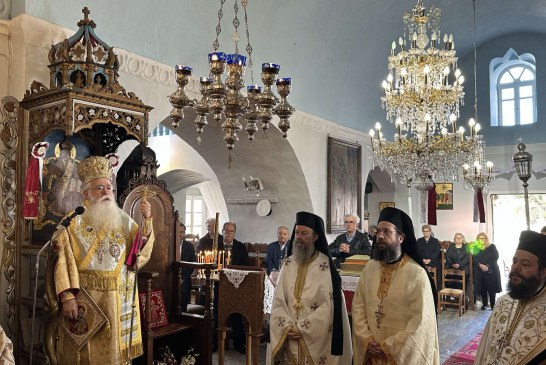 O Μητροπολίτης Δημητριάδος  στην Αμοργό